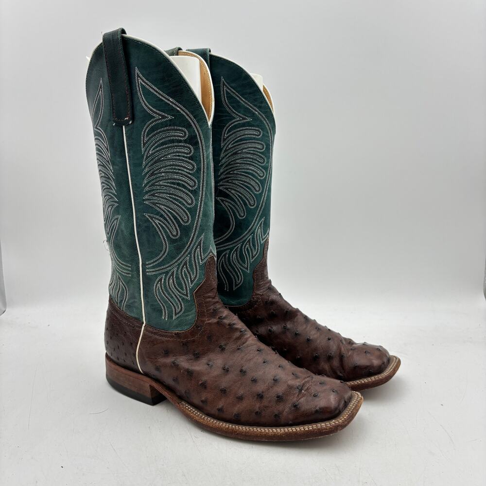 Anderson Bean Kango Tabac Mad Dog Full Quill Ostrich Western Boots 9.5D